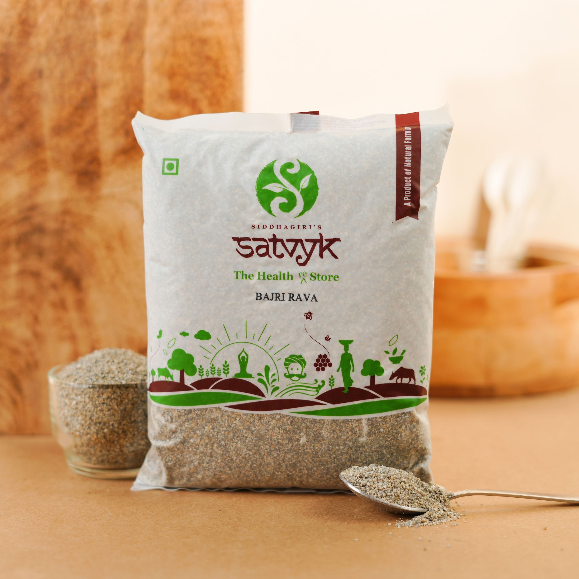 Bajri Rawa | Pearl Millet Semolina | Gluten-Free & High Fiber | Ideal for Upma, Rotis & Laddus