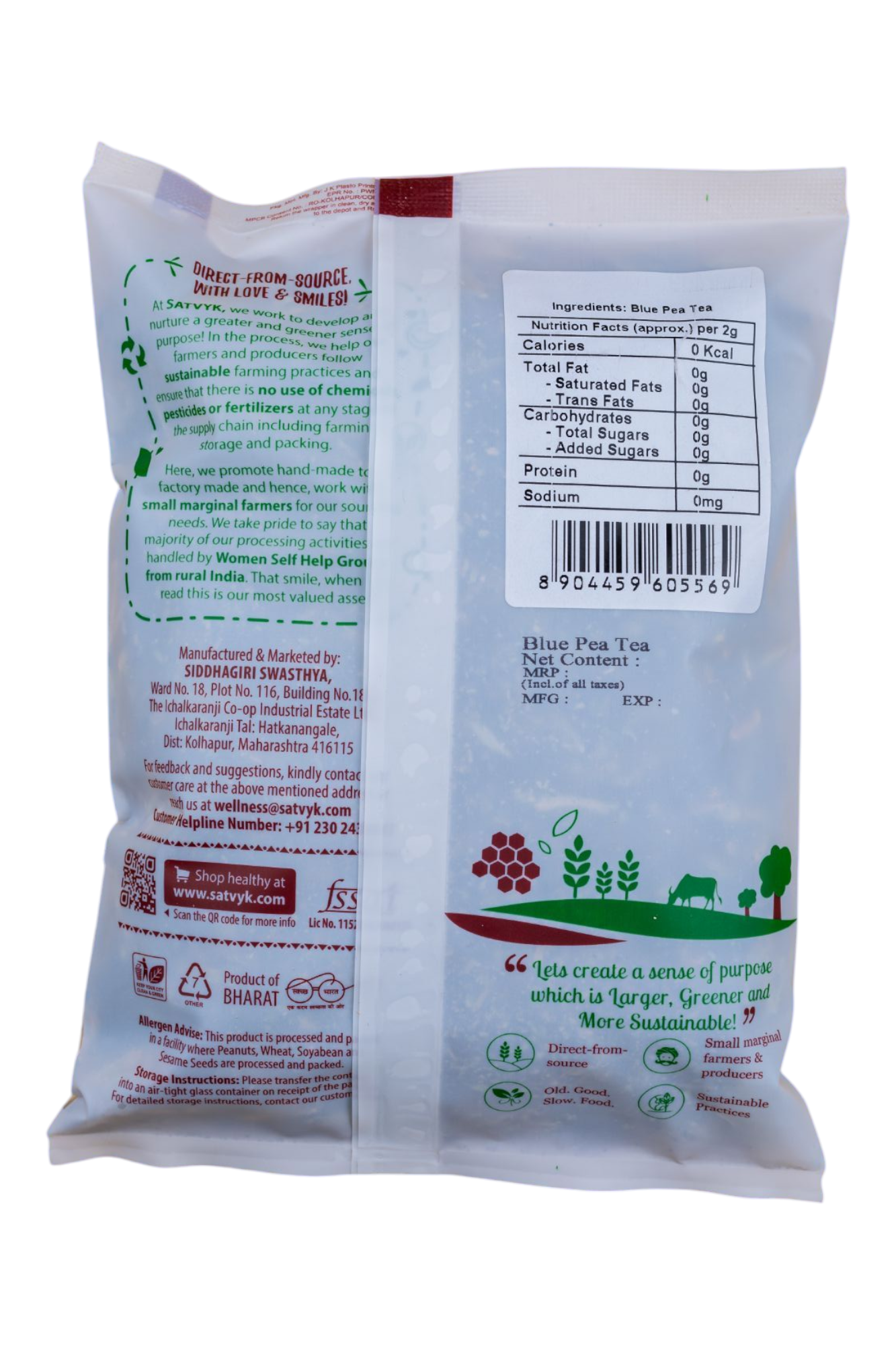 Blue Pea Flower Tea | Butterfly Pea Herbal Tea | Natural Blue Colour Tea | Rich in Antioxidants | Caffeine-Free | Detox & Skin Glow Tea