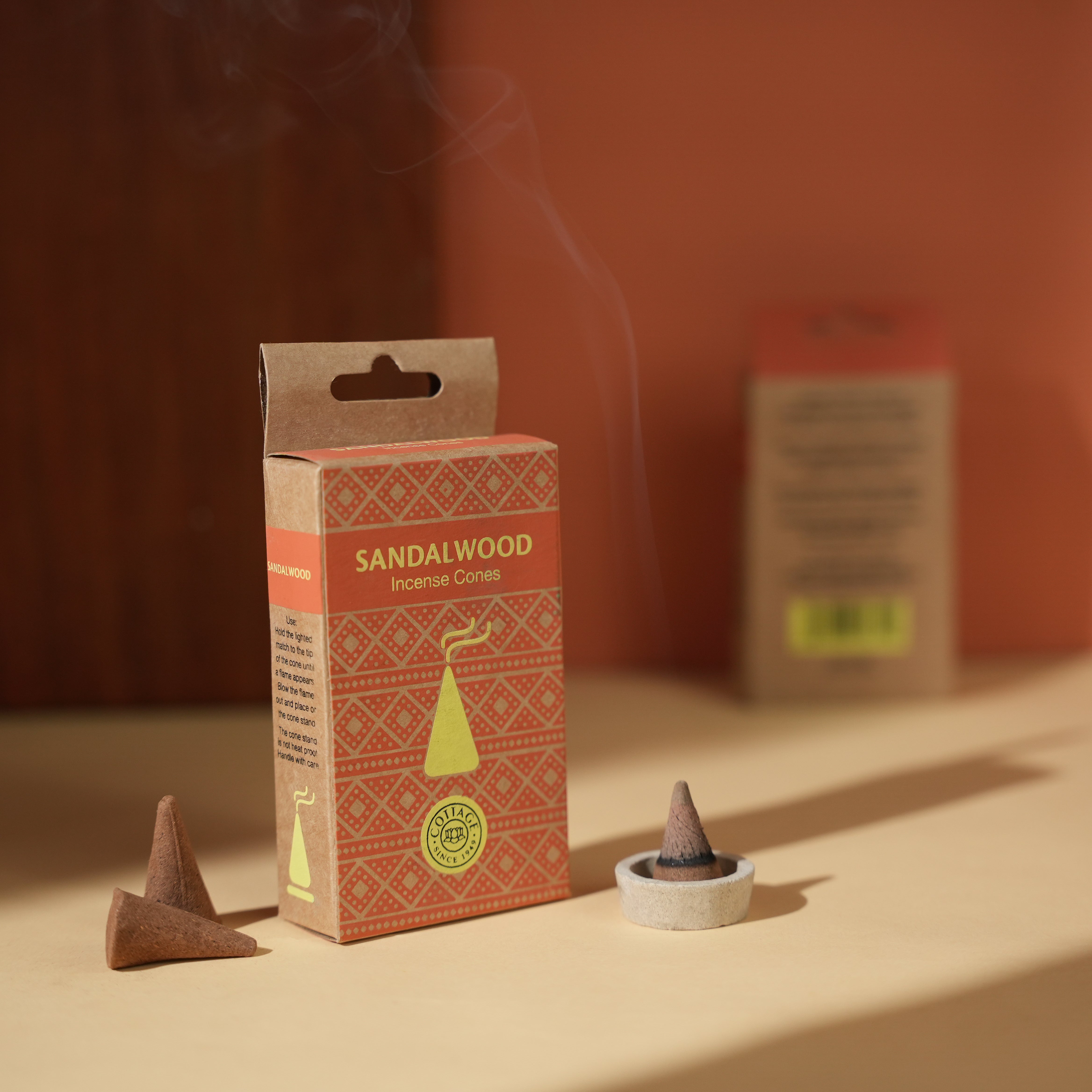 Natural Sandalwood Incense Cones | Classic Soothing Fragrance | Enhances Focus & Calm | 15 Cones | Ideal for Daily Worship & Yoga