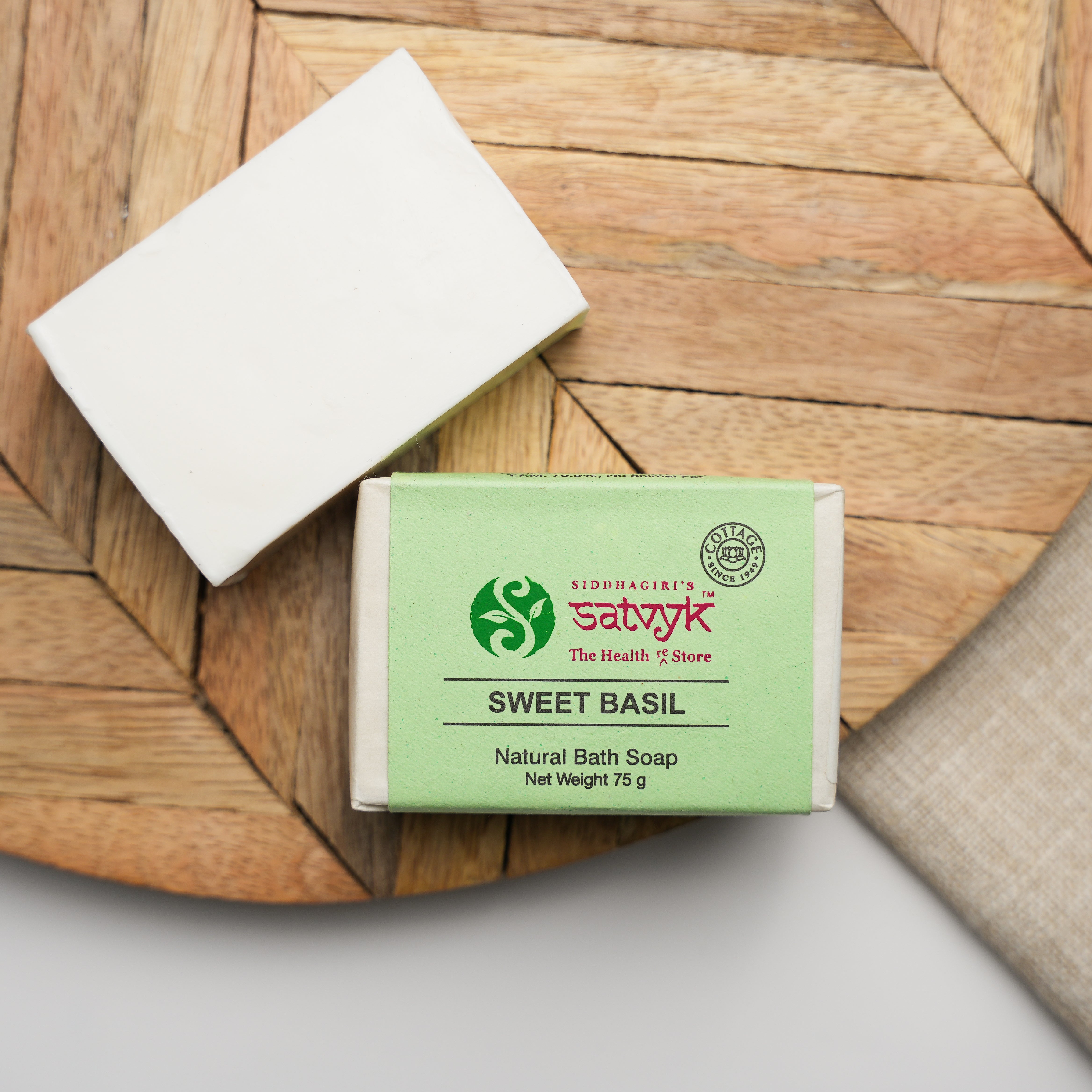 Handmade Sweet Basil Herbal Bath Soap | Herbal Cleanser with Natural Freshness | Skin Purifying | Soothing Daily Use Bar