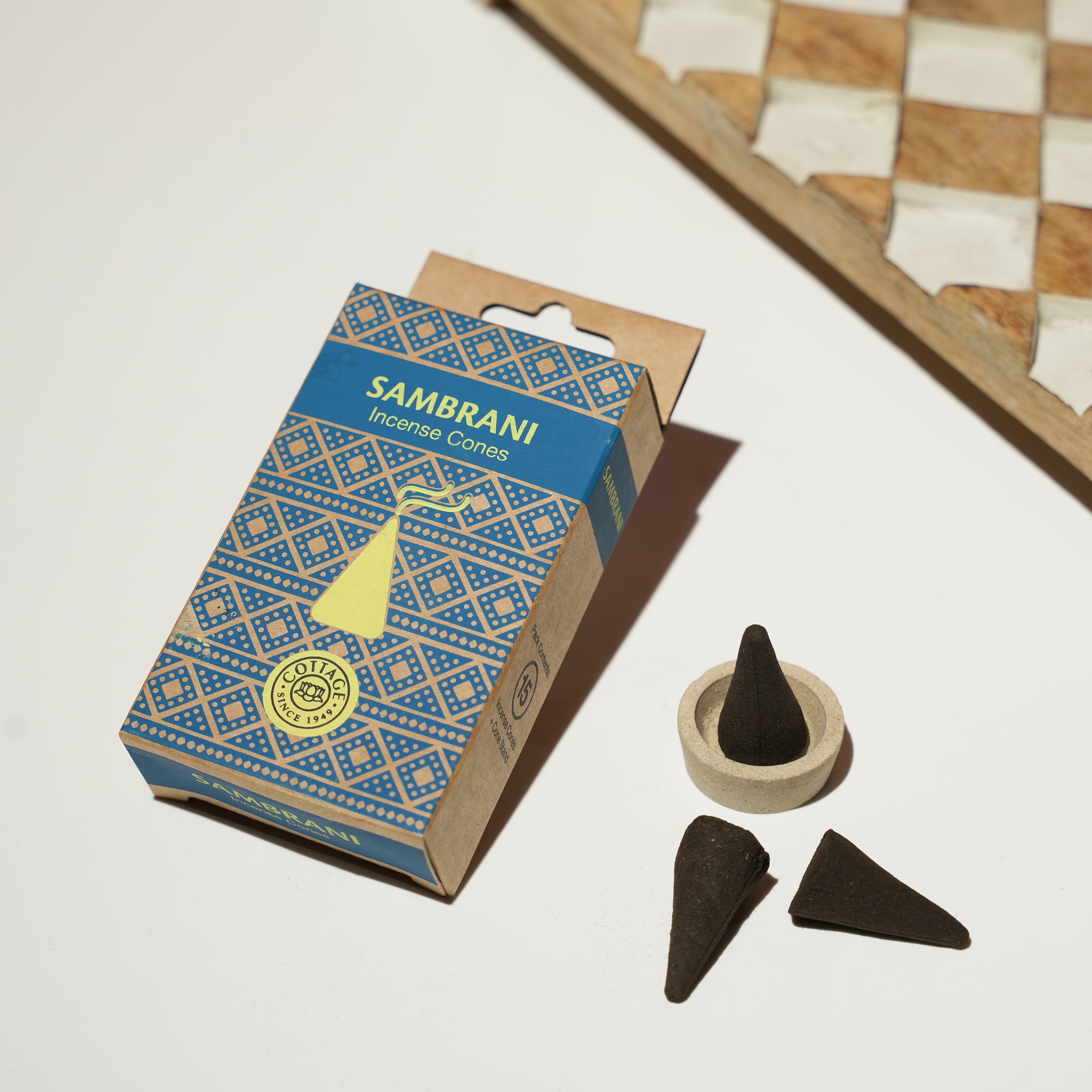 Natural Sambrani Incense Cones | Traditional Purifying Fragrance | Sacred Vibes for Daily Rituals | 15 Cones | Cleanses Aura & Space