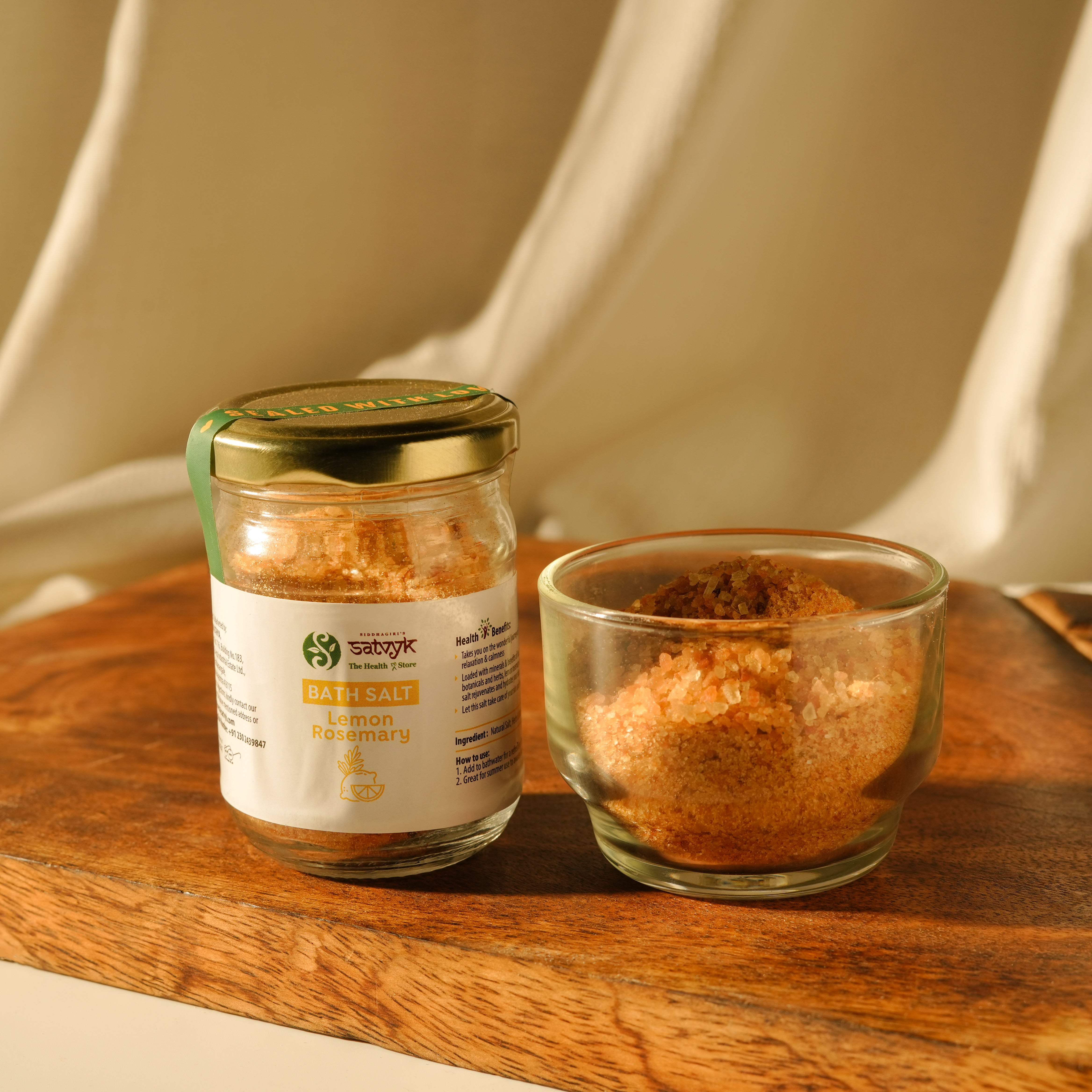 Lemon Rosemary Bath Salt | Citrus-Infused Spa Soak | Uplifting & Energising