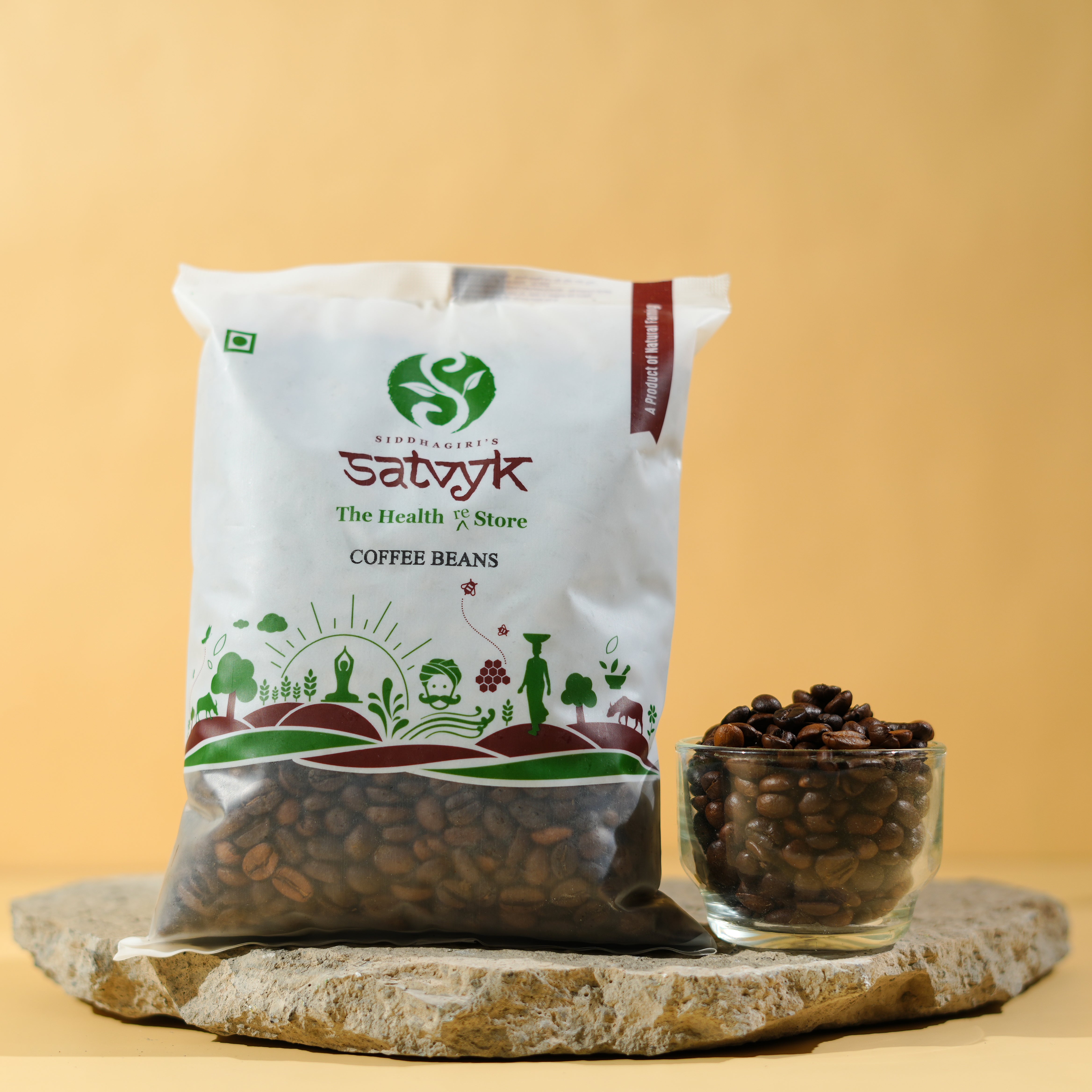 Brown Coffee Beans | Whole Beans | Aromatic & Freshly Packed | No Chicory
