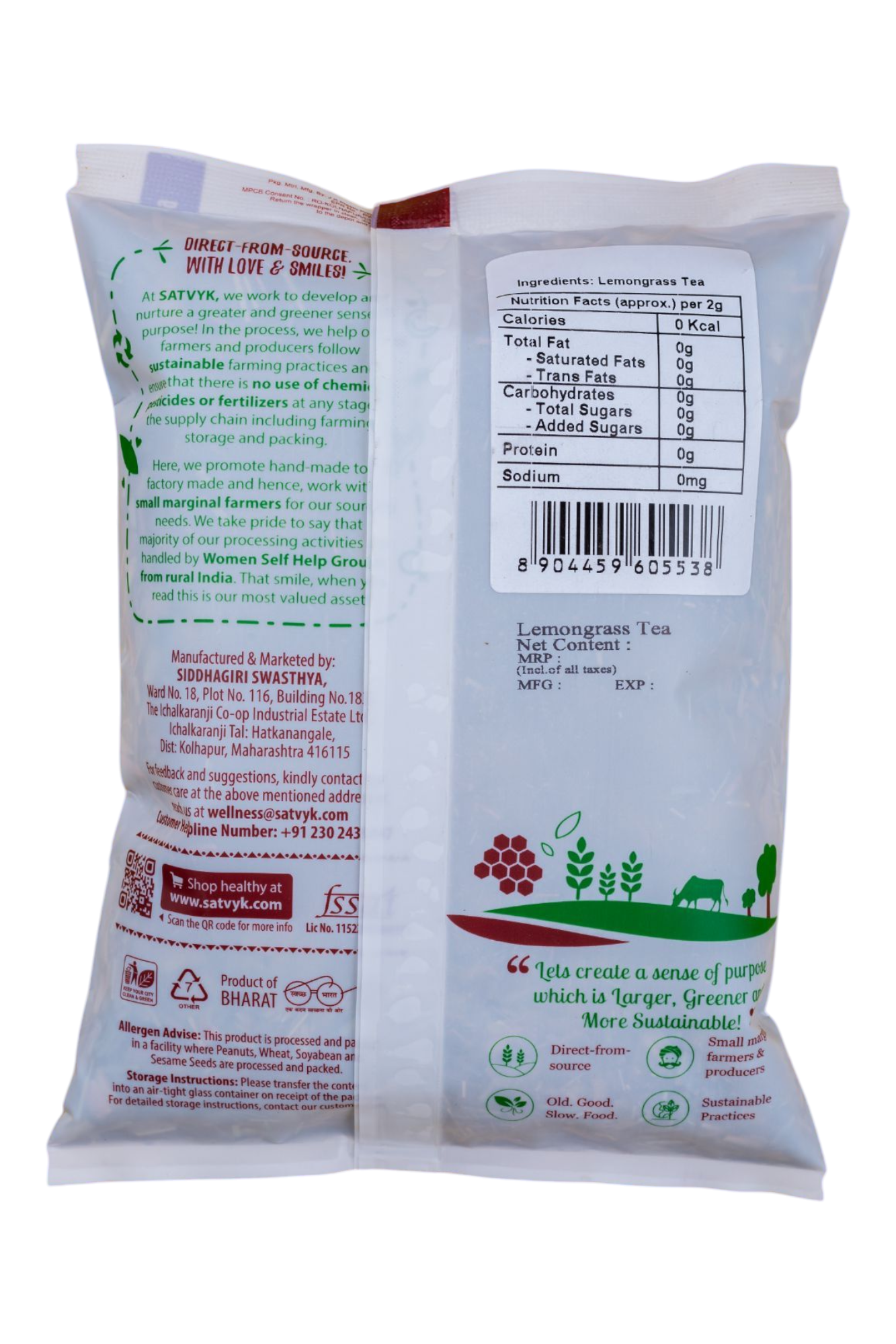 Lemongrass Herbal Tea | Fresh & Citrusy | Caffeine-Free | Good for Digestion | Natural Detox Tea | Immune Support Tea