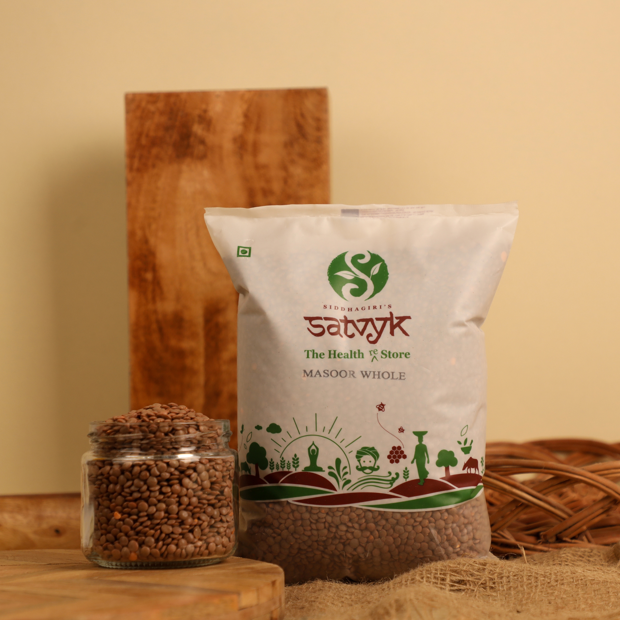 Masoor Whole | Whole Red Lentils | Unpolished & Iron-Rich | Quick Cooking | Ideal for Soups, Stews & Home-Cooked Meals