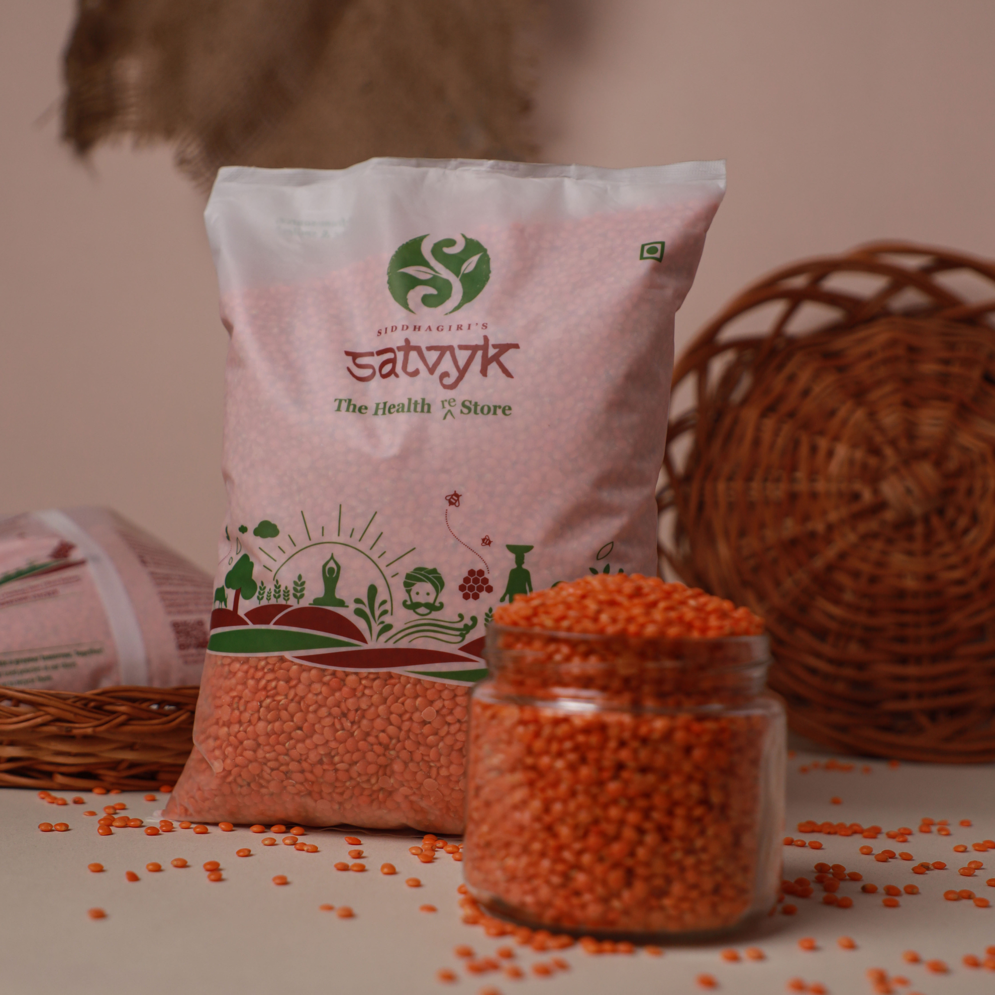 Organic Masoor Dal | Masoor dal split | Pesticide free masoor dal Unpolished masoor dal | Organic Red Lentil | 100% Organic , Non-GMO and Chemical-free