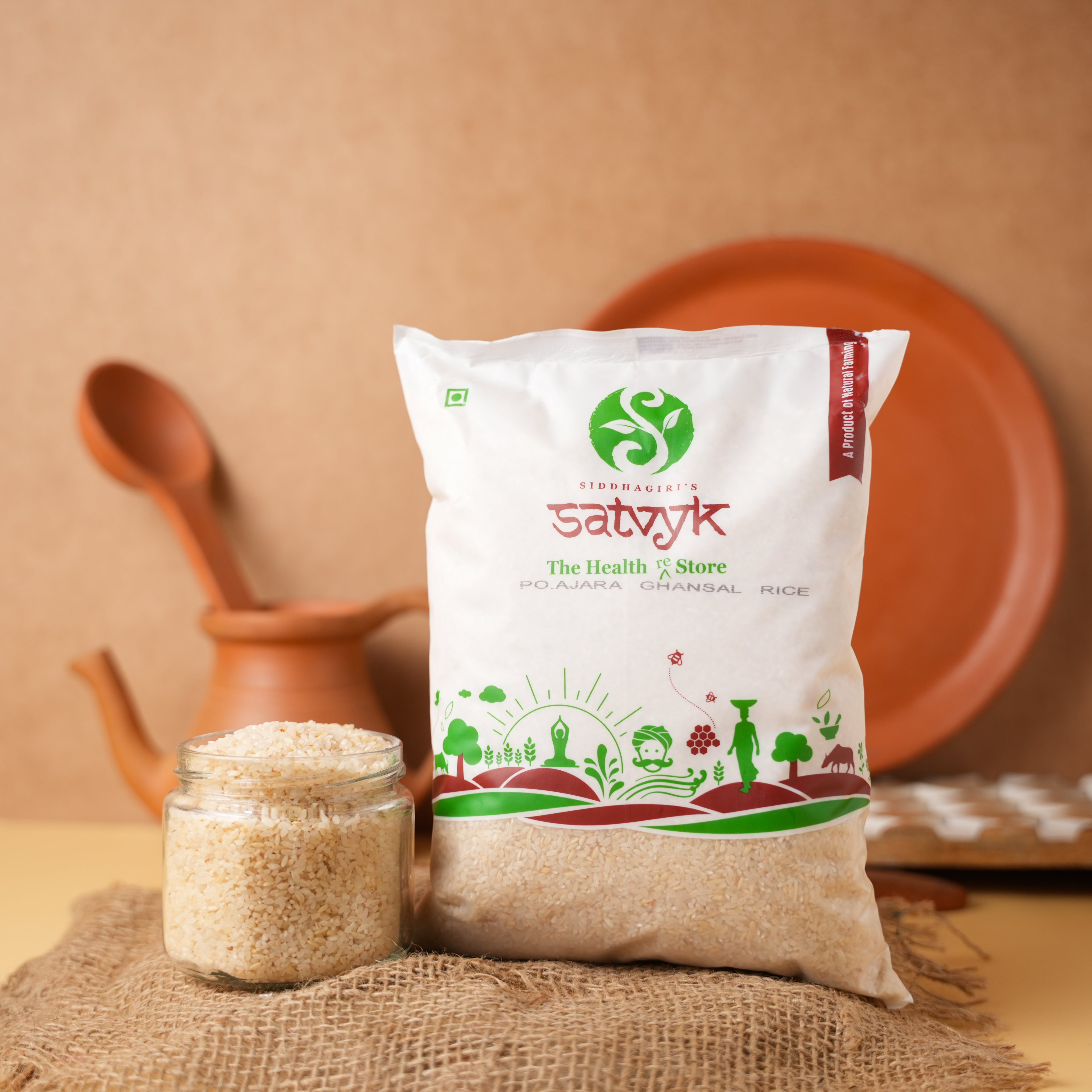 White Aajra Ghansal Rice | Heirloom Fragrant Rice from Maharashtra | Soft & Aromatic | Perfect for Special Meals