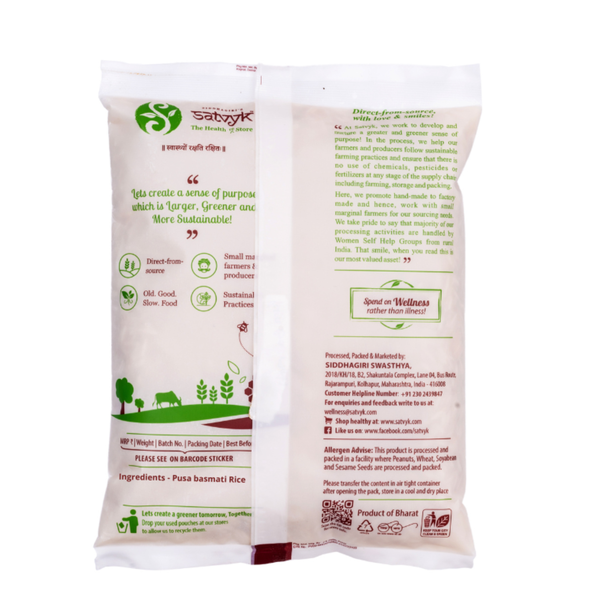 Pusa Basmati Rice – Unpolished | Whole Grain Fragrant Rice | High Fiber | Suitable for Diabetic & Weight Watch Diets