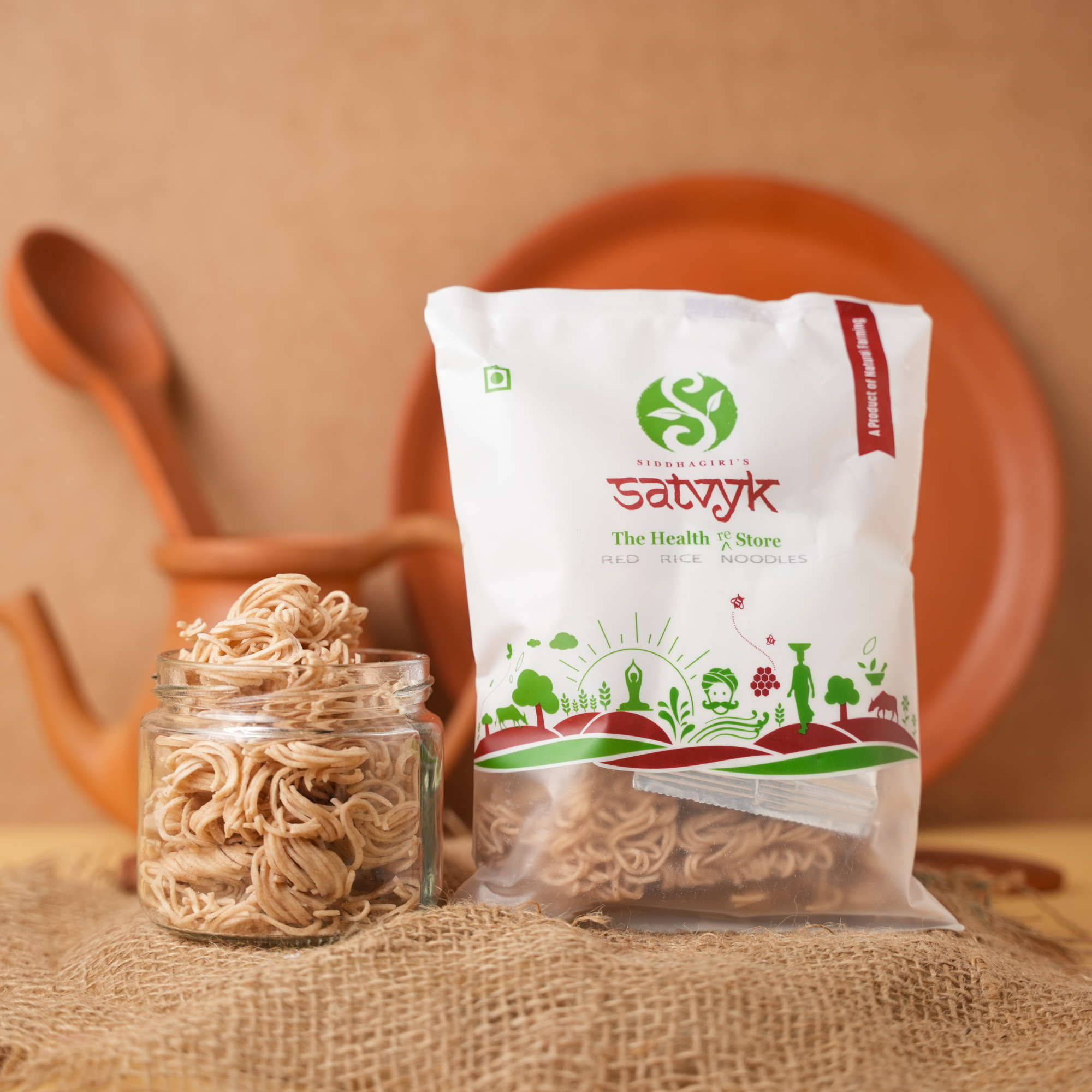 Red Rice Noodles | Fibre-Rich Wholegrain Noodles | No Maida | Light & Nourishing | Easy to Digest Meal Option