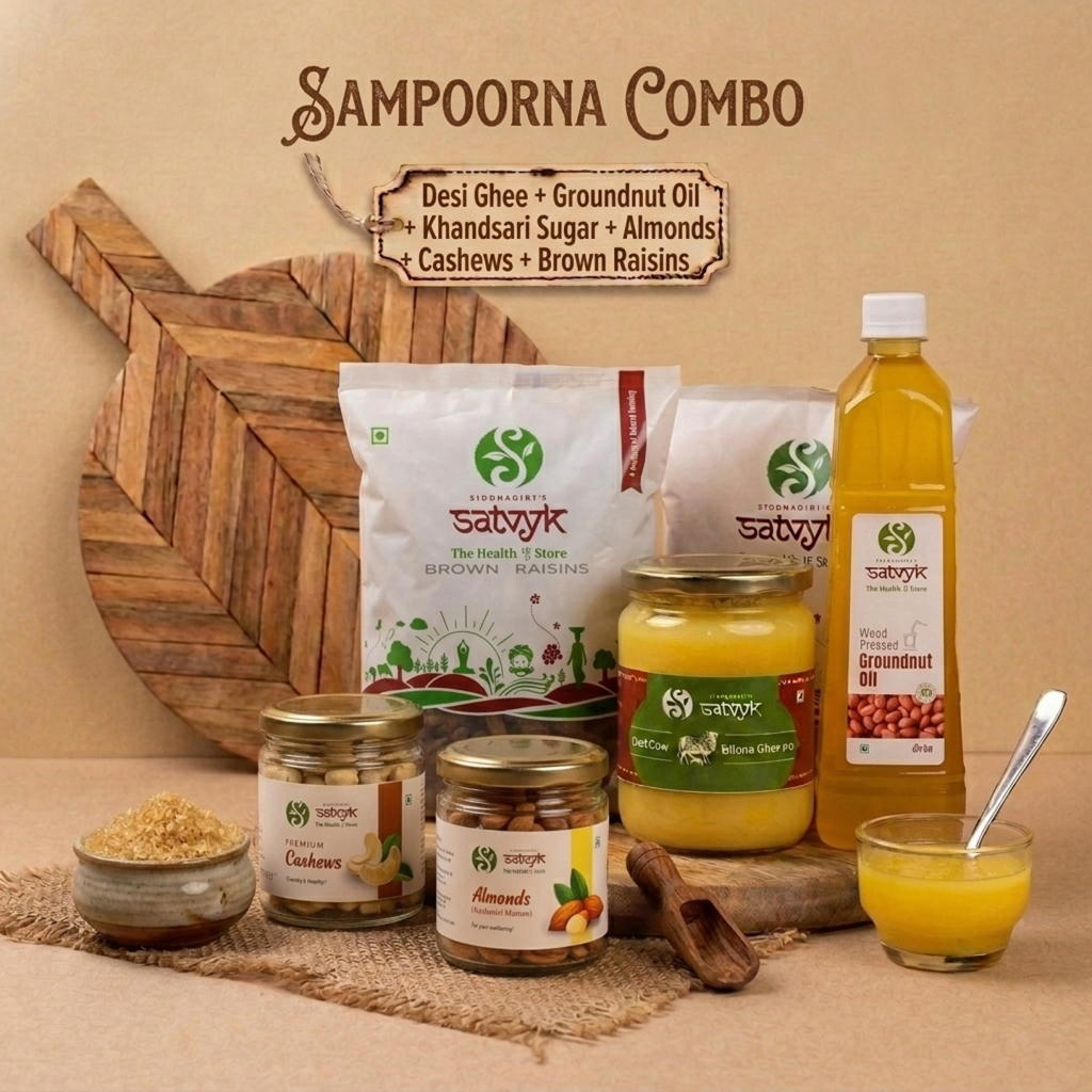 Sampoorna Complete Kitchen & Dry Fruits Combo | Ghee + Oil + Khandsari + Premium Dry Fruits