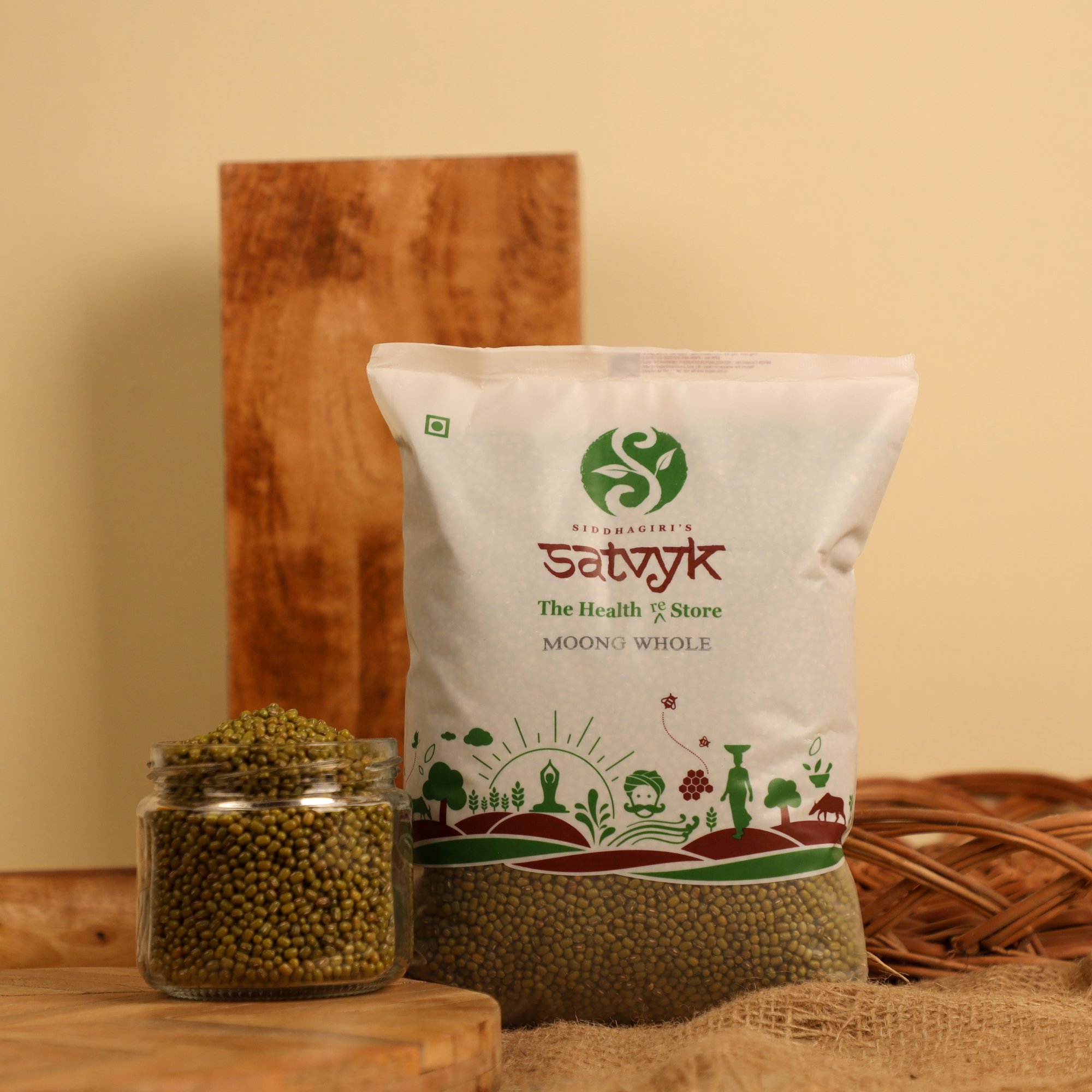 Satvyk Organic Moong Whole |Green Moong whole | Unpolished Akkha Moong | | Green Gram | Pesticide-free, Non-GMO Moong