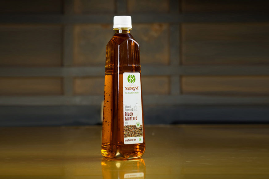 Wood Pressed Black Mustard Oil 1000 Ml Satvyk