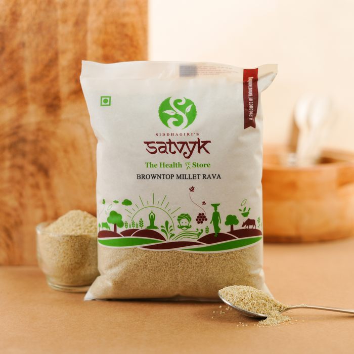 Browntop Millet Rawa | High Fiber & Gut-Friendly | Gluten-Free Alternative to Sooji | Ideal for Savoury Recipes