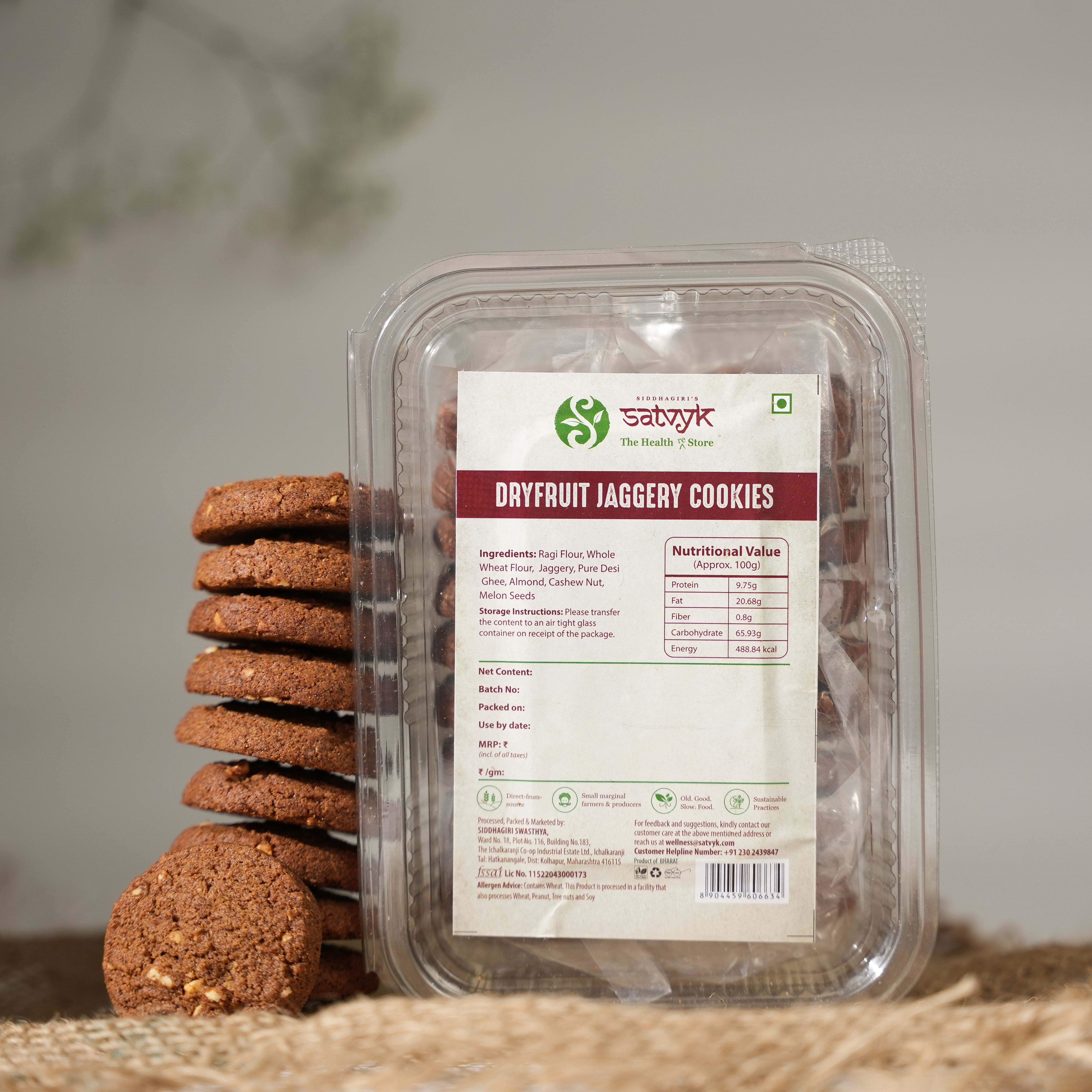 Dry-fruit Jaggery Cookies