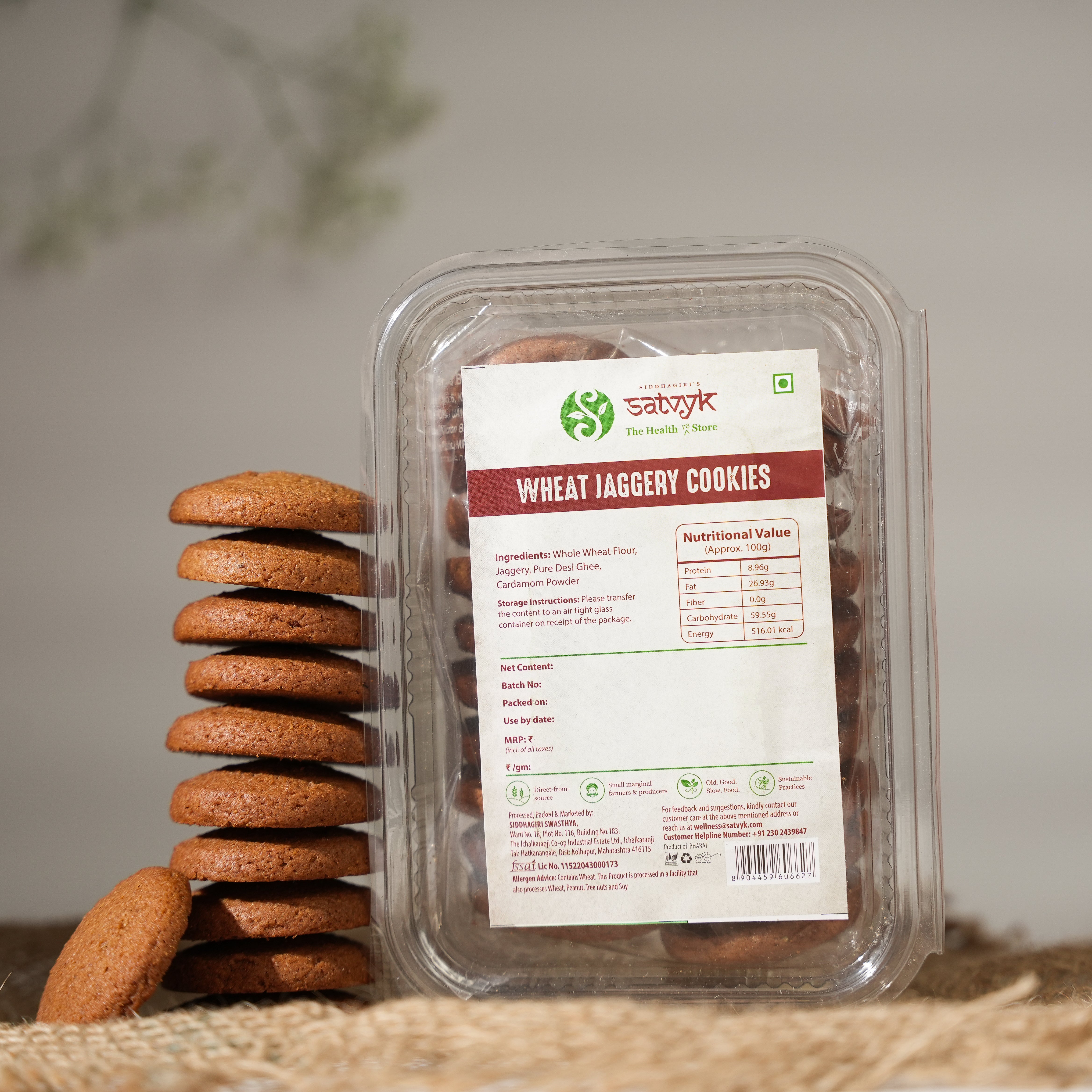 Wheat Jaggery Cookies