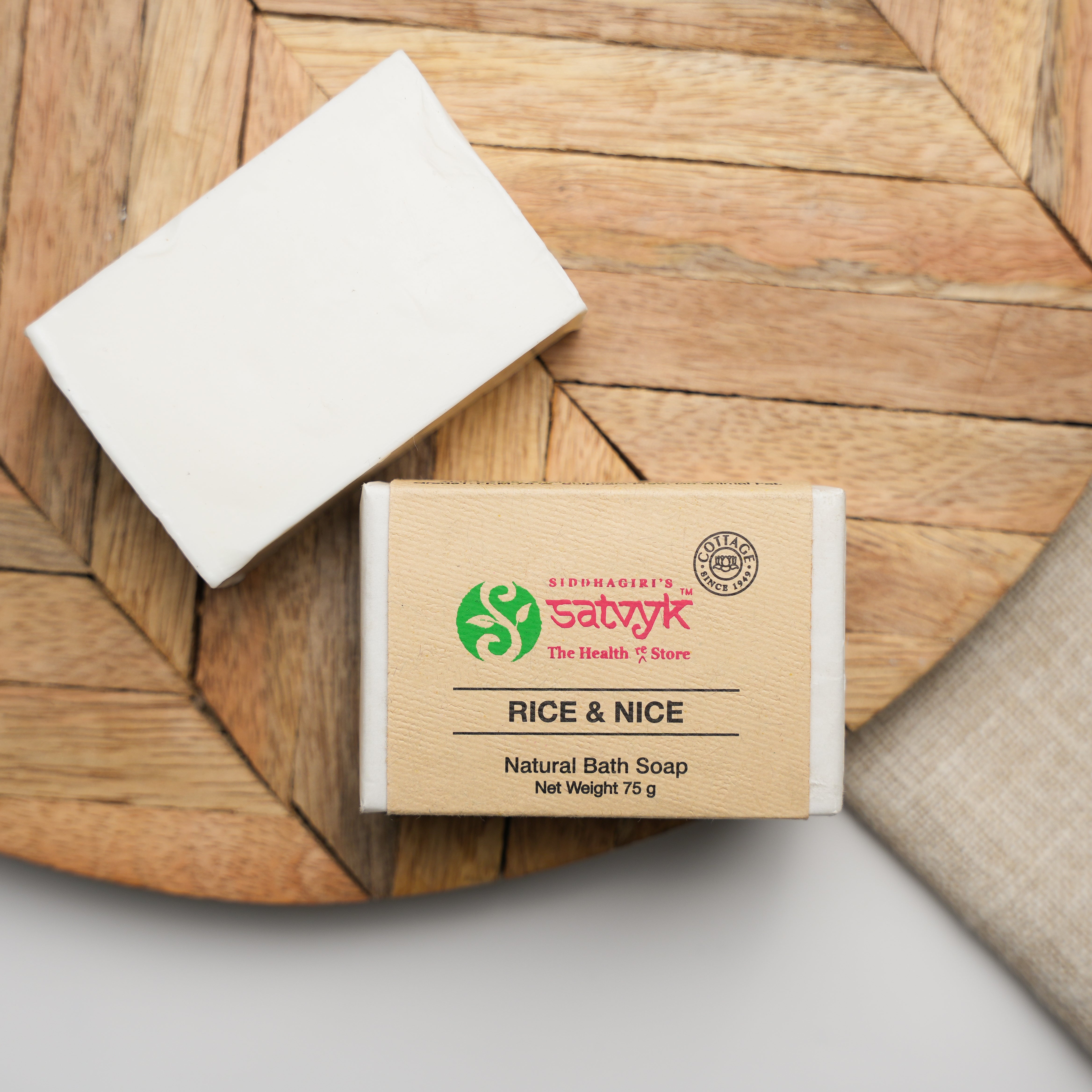 Handmade Rice & Nice Herbal Bath Soap | Skin Brightening & Gentle Exfoliation | Nourishing Daily Cleanser | Smooth & Radiant Skin