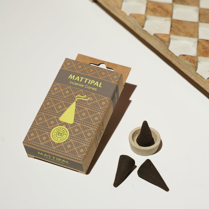 Natural Mattipal Incense Cones | Sacred Forest Aroma | Grounding & Spiritual | 15 Cones | Ideal for Puja & Festive Occasions