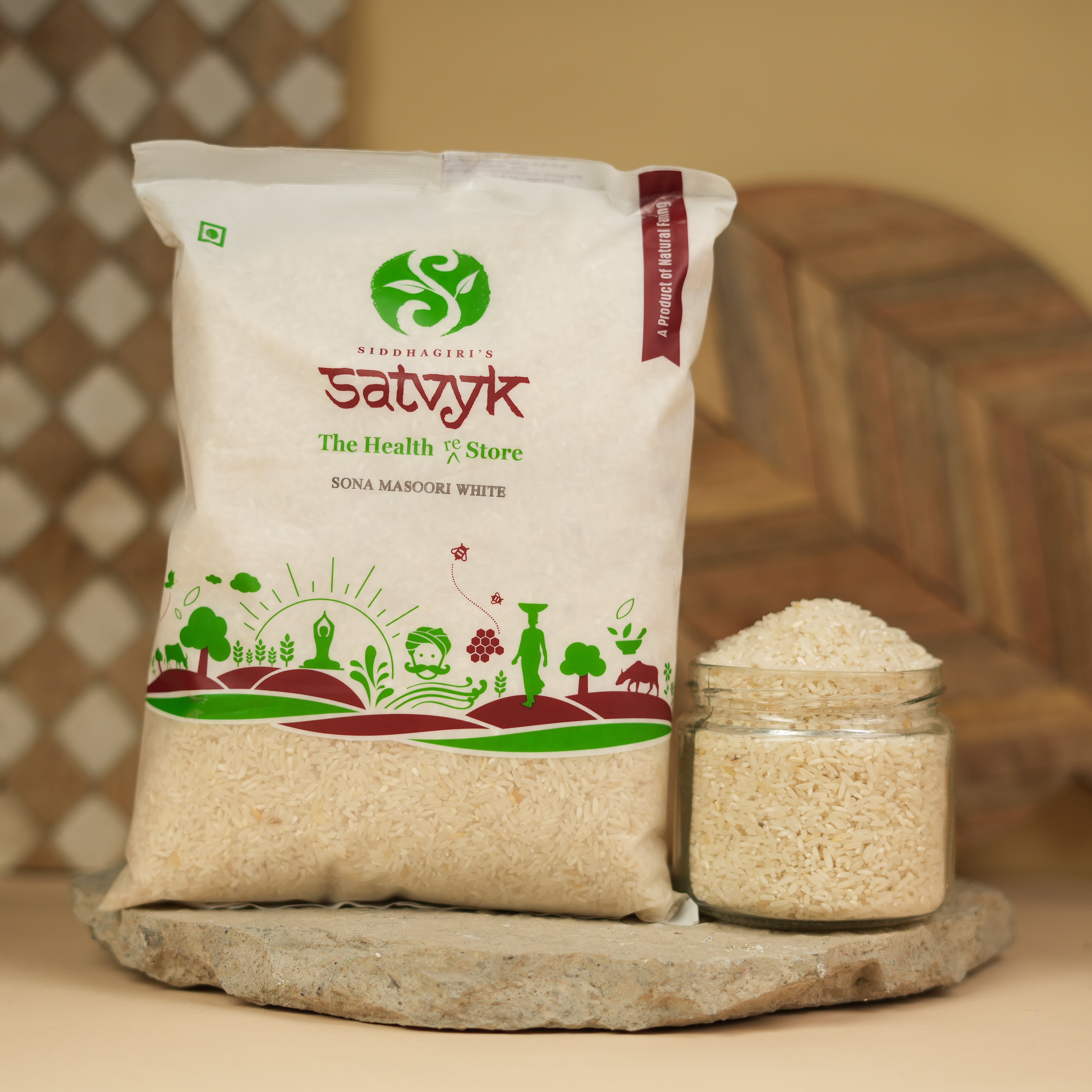 White Sona Masoori Rice | Aromatic & Light | Perfect for Daily Meals & South Indian Recipes | Naturally Aged