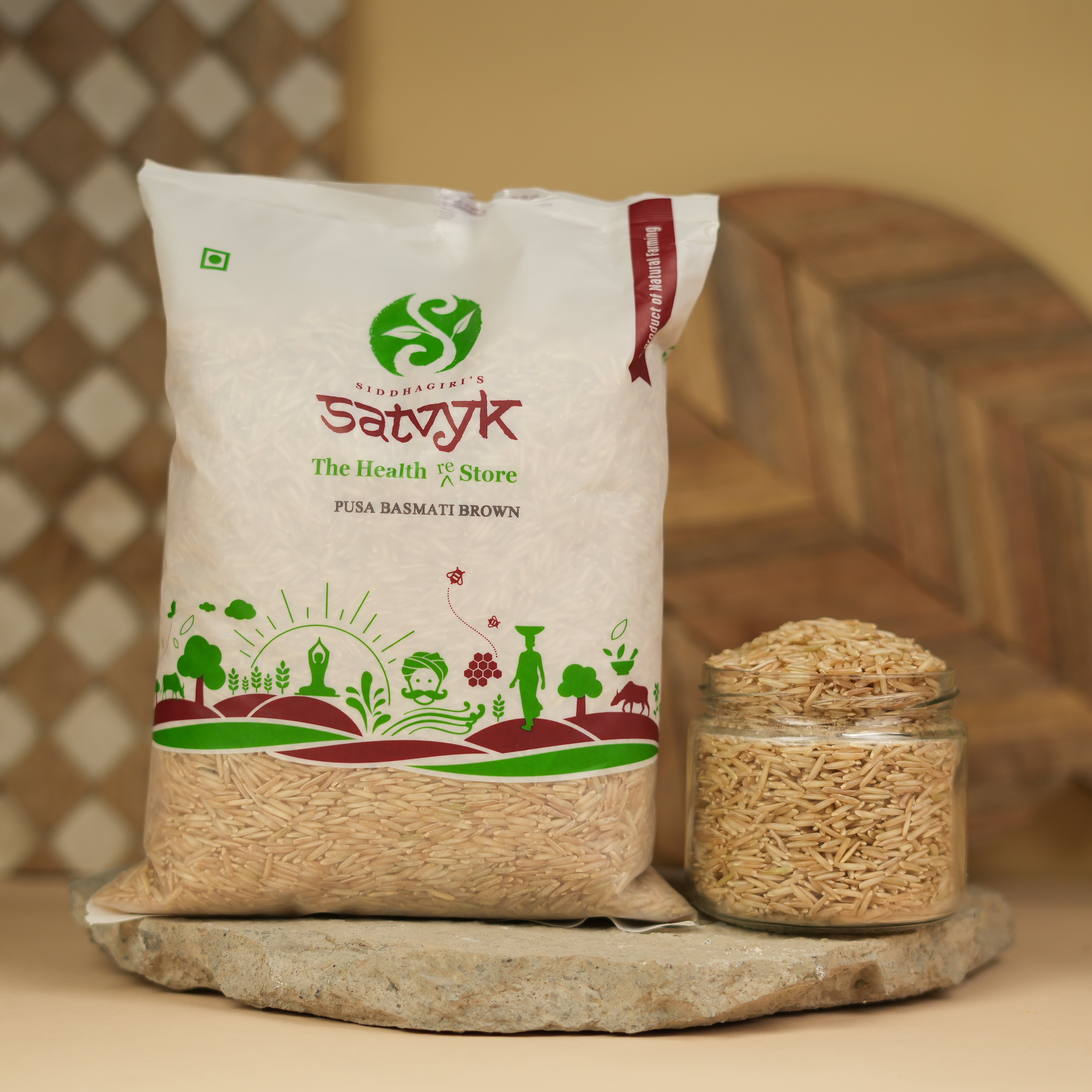 Pusa Basmati Rice – Unpolished | Whole Grain Fragrant Rice | High Fiber | Suitable for Diabetic & Weight Watch Diets