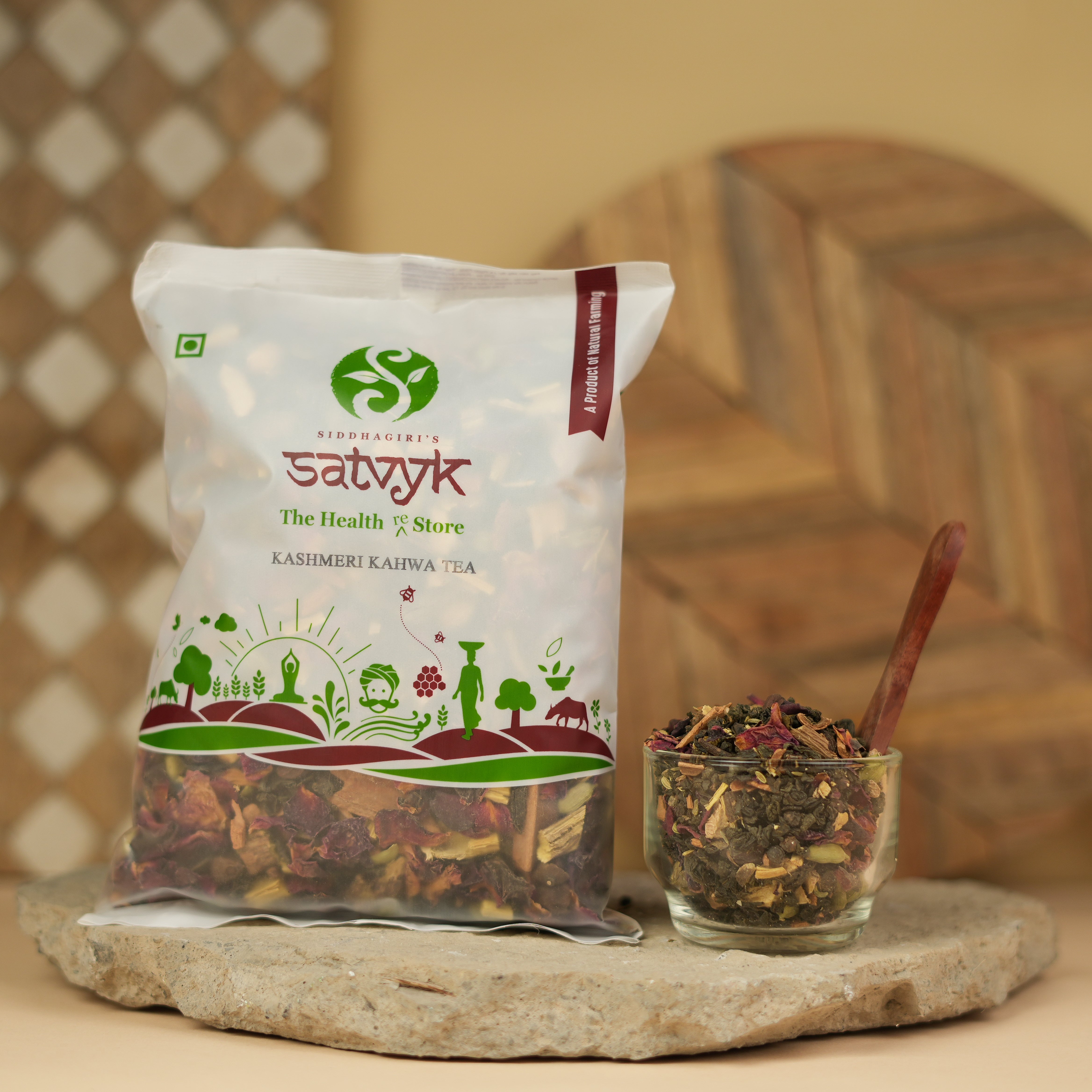 Kashmiri Kahwa Tea | Saffron & Spice Green Tea | Traditional Warming Drink | Digestive & Detox Blend | Rich Aroma | Wellness Tea