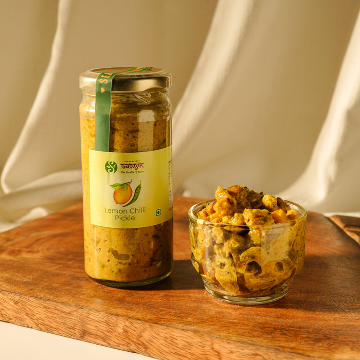Lemon Chilly Pickle | Spicy & Tangy Combo | Traditional Homemade Style | Sun-Aged for Rich Taste | Preservative-Free