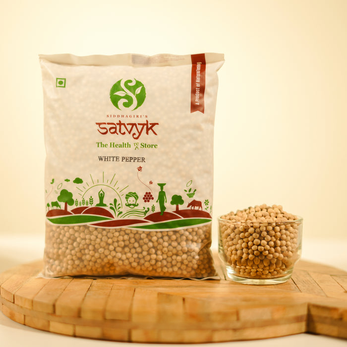 White Pepper | Milder Heat & Sharp Flavour | Whole & Sun-Dried | Ideal for Soups & Continental Cuisine
