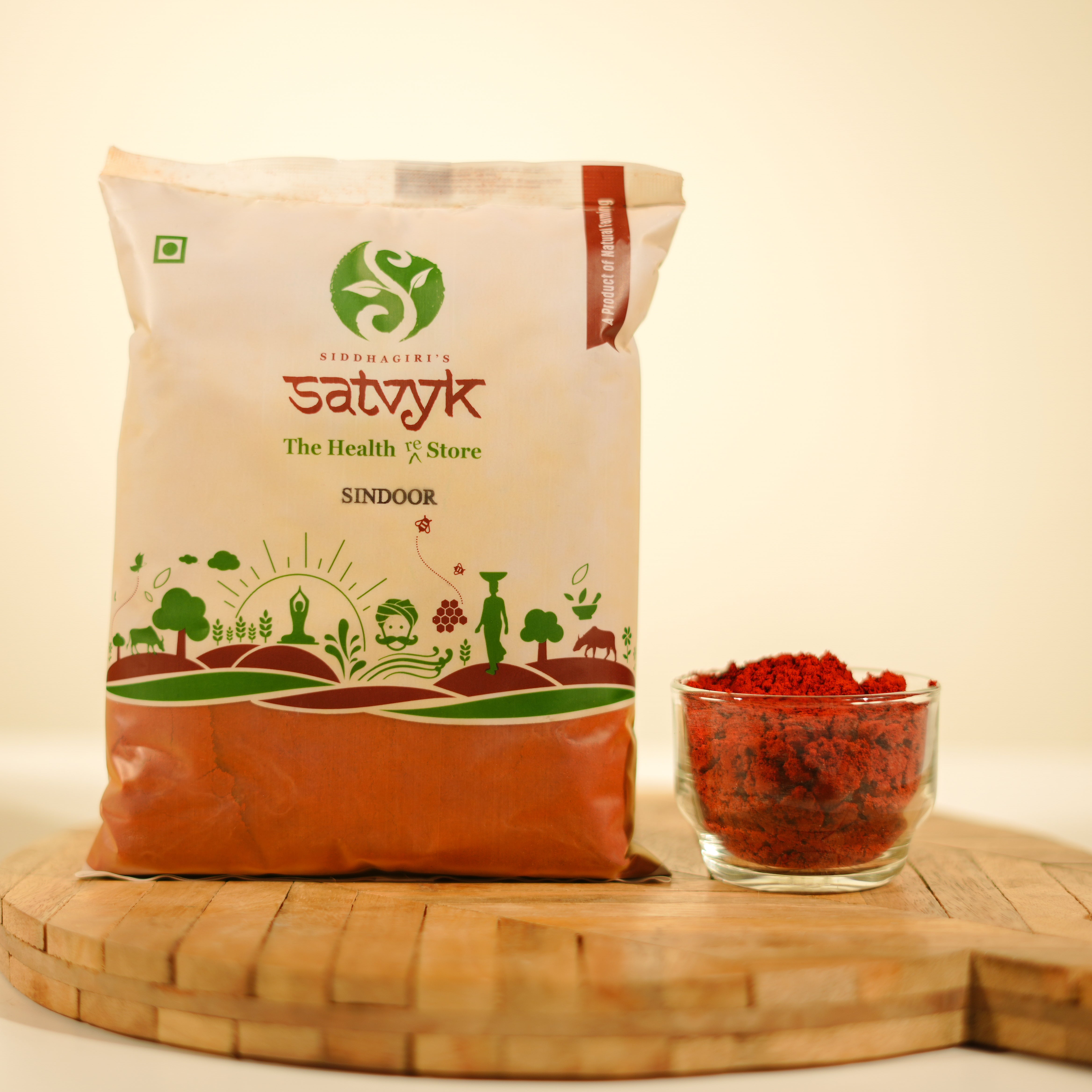 Natural Sindoor | Turmeric Sindoor | Herbal Kumkum with No Chemicals | Skin-Safe | Deep Red Shade | Ideal for Daily & Festive Use