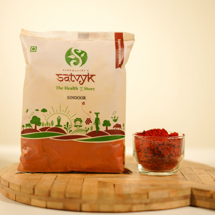 Natural Sindoor | Turmeric Sindoor | Herbal Kumkum with No Chemicals | Skin-Safe | Deep Red Shade | Ideal for Daily & Festive Use  | Satvyk Sindoor