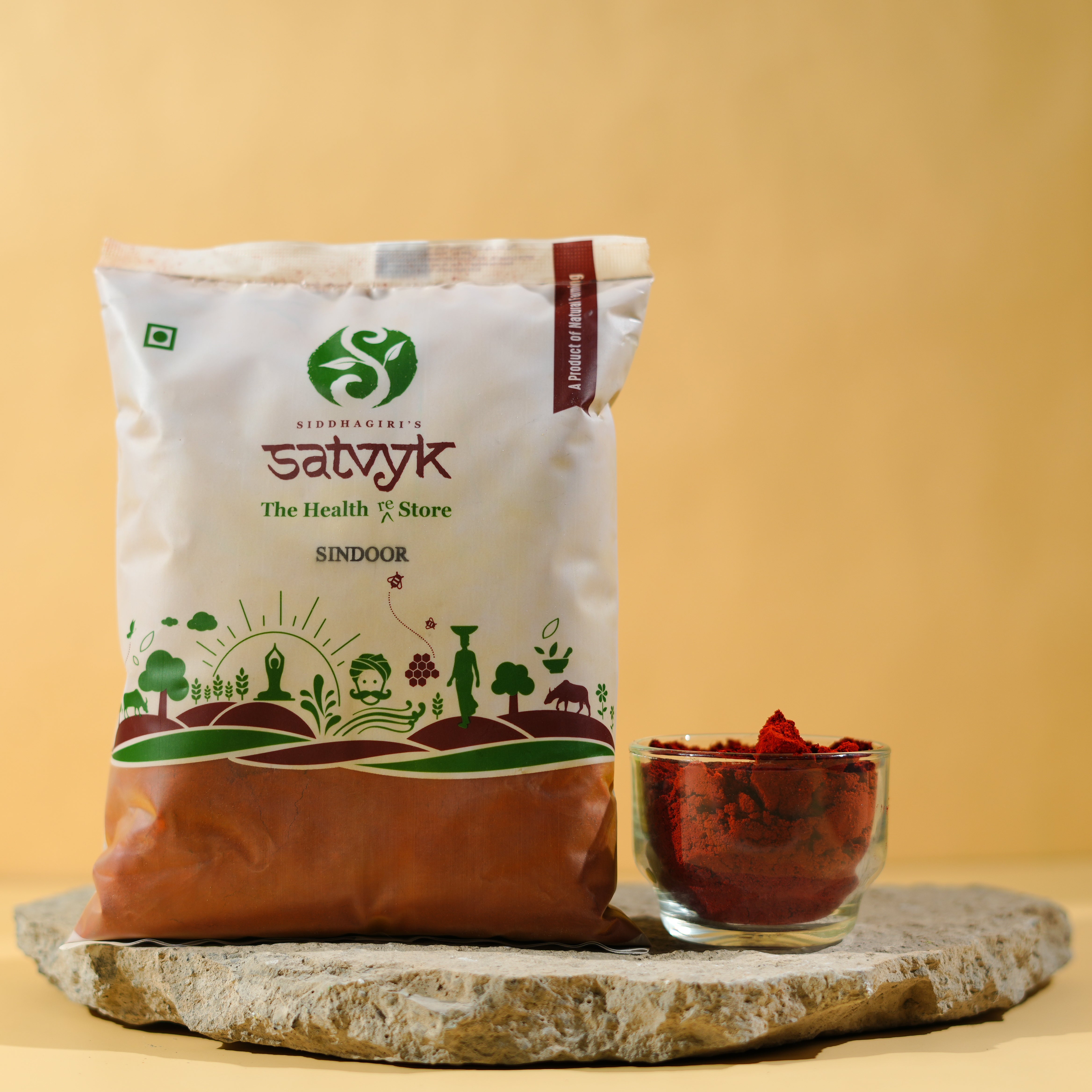 Natural Sindoor | Turmeric Sindoor | Herbal Kumkum with No Chemicals | Skin-Safe | Deep Red Shade | Ideal for Daily & Festive Use