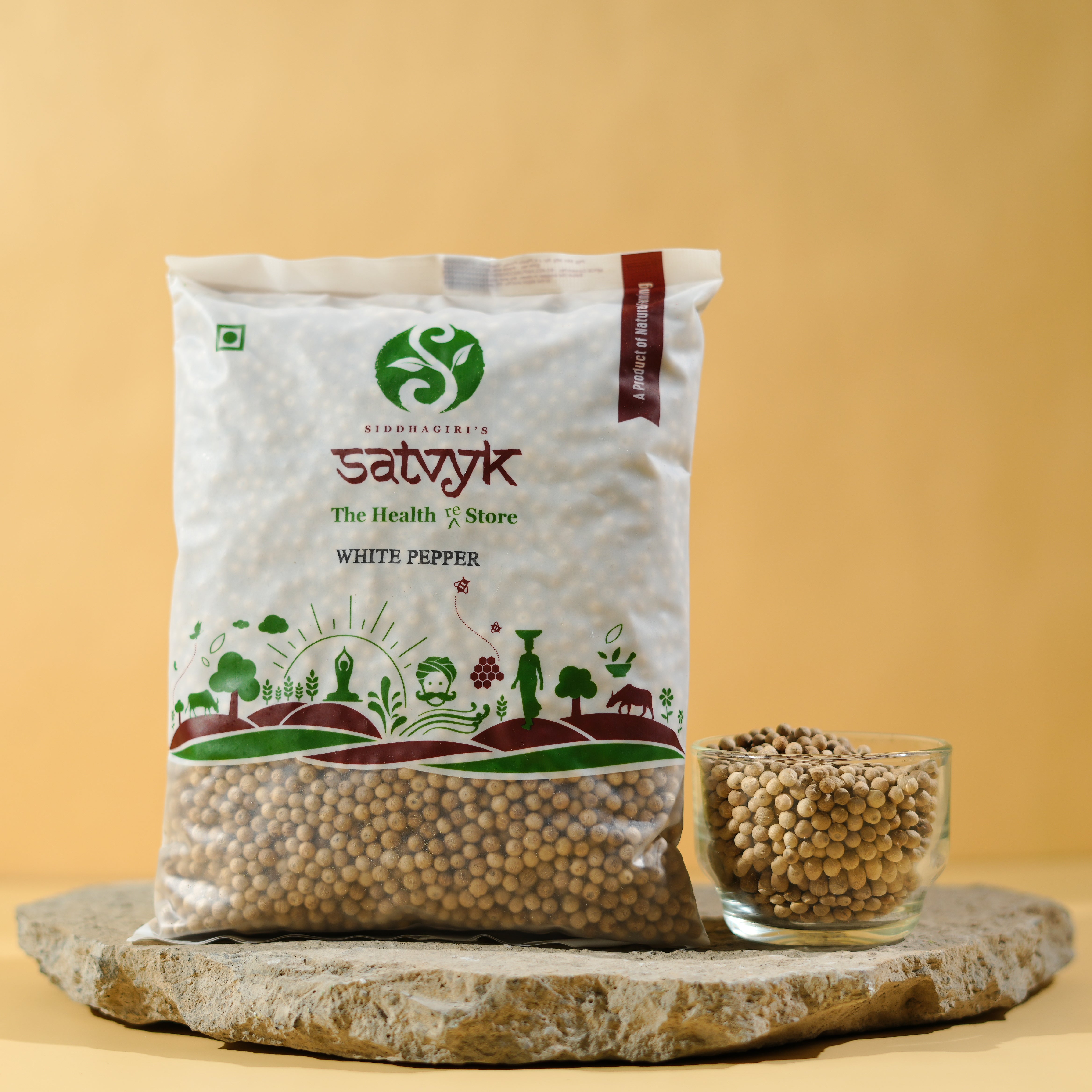 White Pepper | Milder Heat & Sharp Flavour | Whole & Sun-Dried | Ideal for Soups & Continental Cuisine