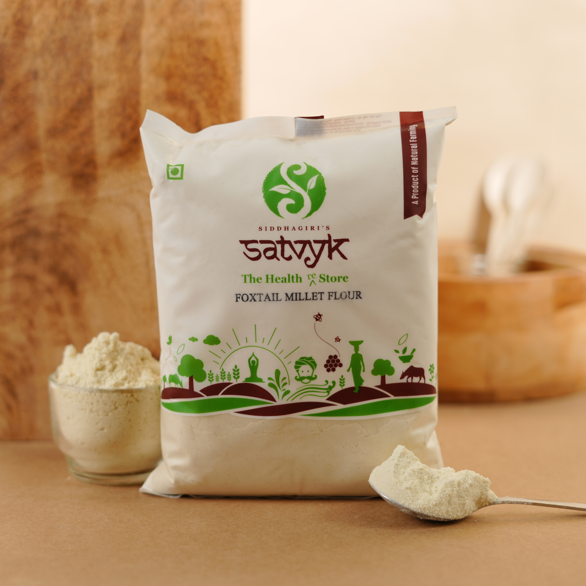 Foxtail Millet Flour | High in Iron, Fiber & Antioxidants | Gluten-Free | Great for Rotis, Parathas & Baking