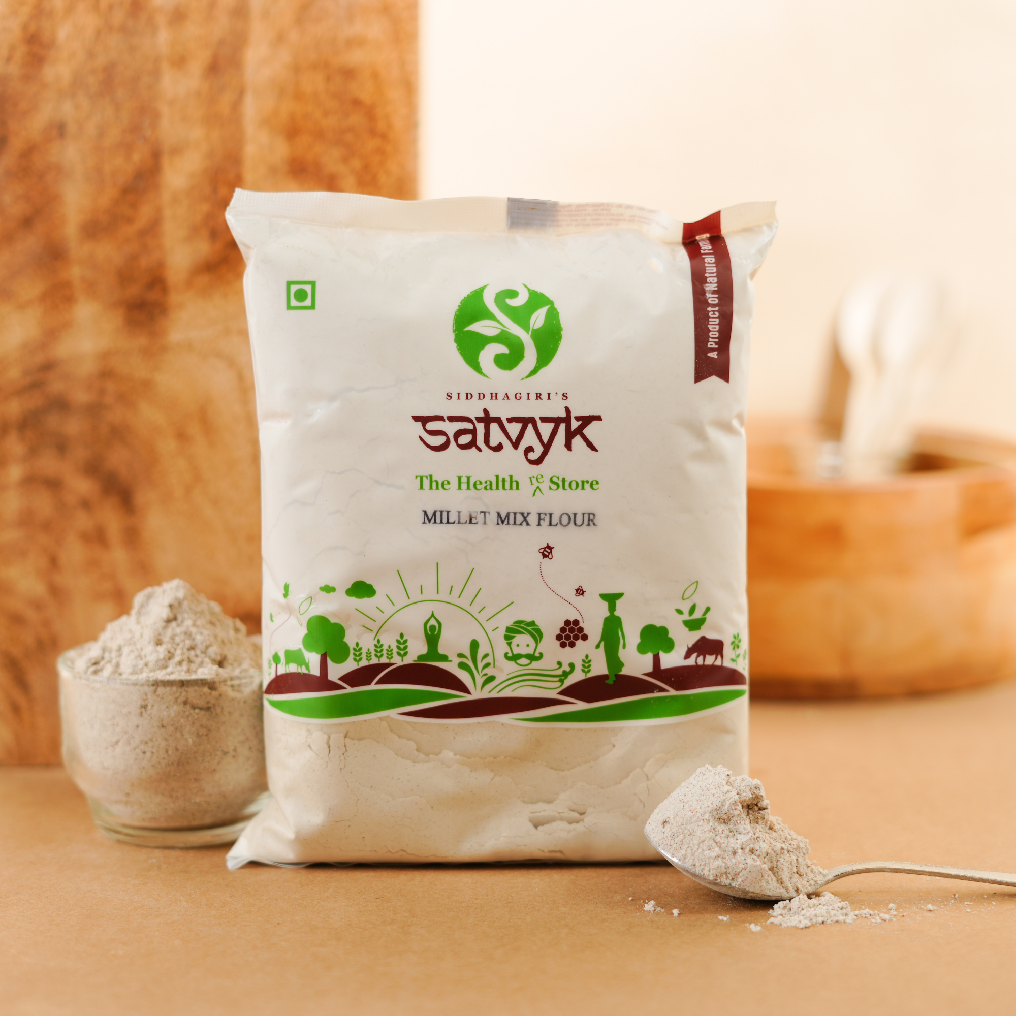 Millet Mix Flour | Blend of Nutritious Millets | Gluten-Free, High Fiber & Iron-Rich | Ideal for Soft Rotis & Everyday Meals