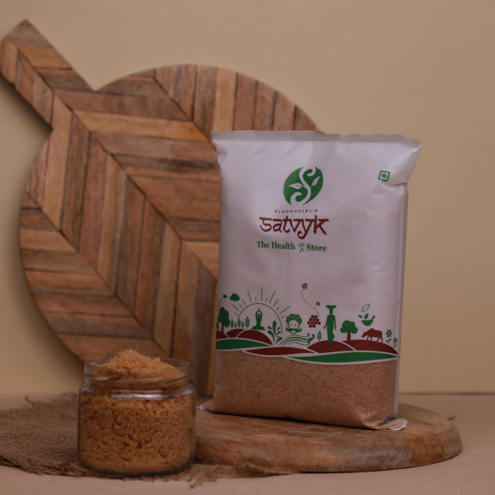 Natural Khandsari Sugar | Raw Cane Sugar | Unrefined and Unprocessed Raw Sugar | Desi Khand | Natural, Non-GMO Safe Sugar | Satvyk Khandsari Sugar