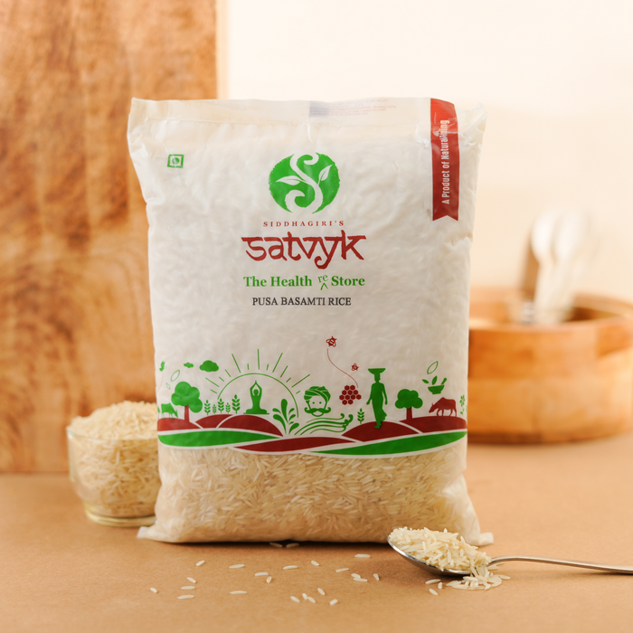 Pusa Basmati Rice - White | Long-Grain Aromatic Rice | Fluffy Texture | Ideal for Biryani & Daily Meals