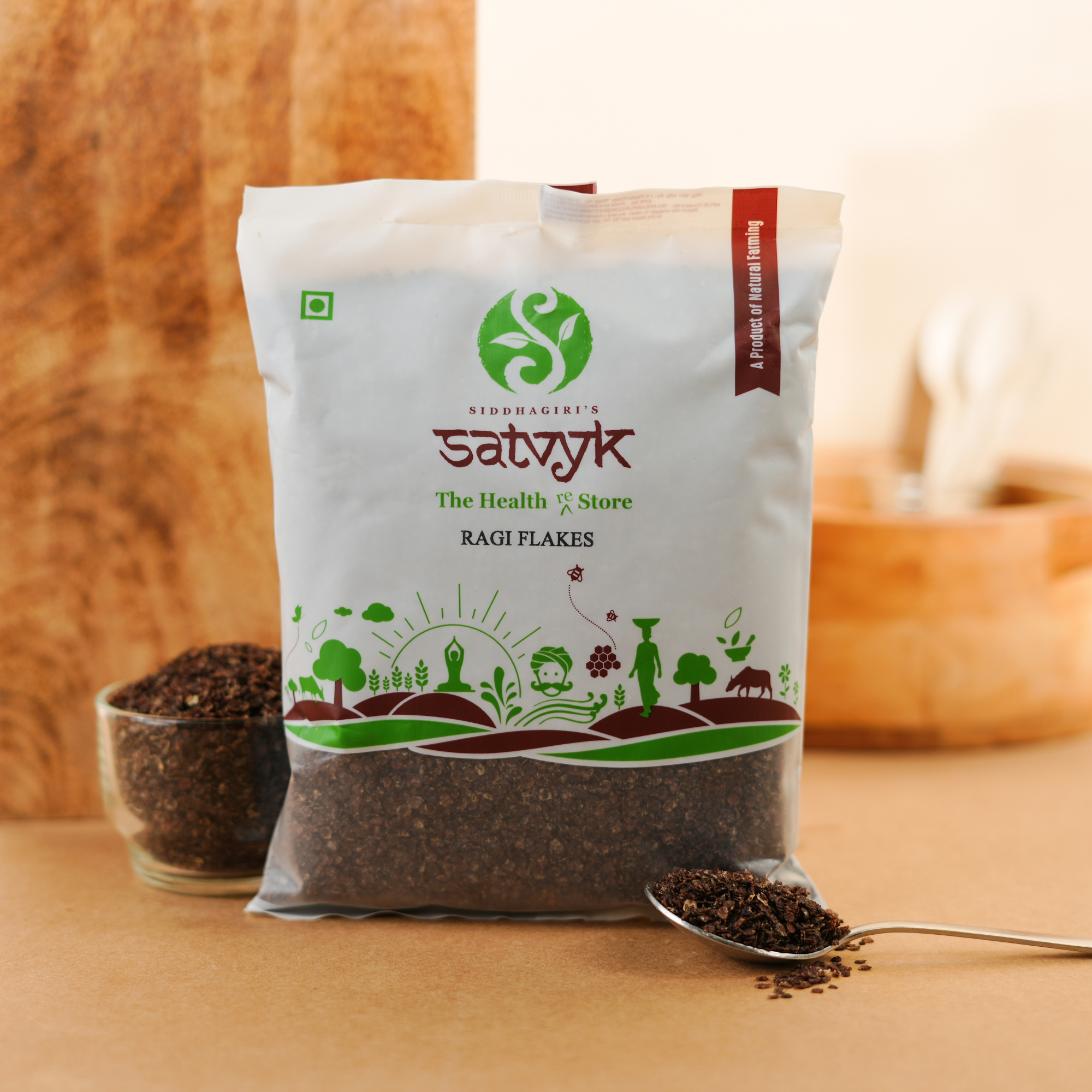 Ragi Flakes | Calcium-Rich & Gluten-Free | No Sugar | Great for Kids & Adults | Ideal for Wholesome Breakfasts