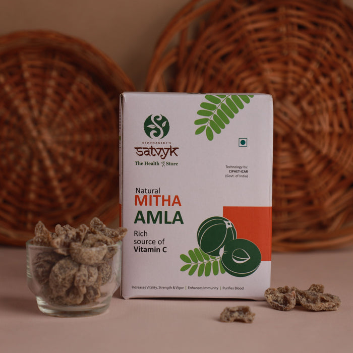 Dried Amla Candy sweetened with Khandsari | Indian Gooseberry Candy | Indian Gooseberry snack | Healthy Snack | Mouth Freshener | Avla Candies | Dry Indian Gooseberry | Satvyk Amla Candy Sweet