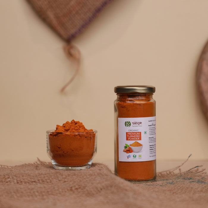 Premium Turmeric Powder | Haldi Powder | High Curcumin Turmeric | Freshly ground Haldi powder | Pure | Chemical free |Non GMO | Satvyk Premium Turmeric Powder
