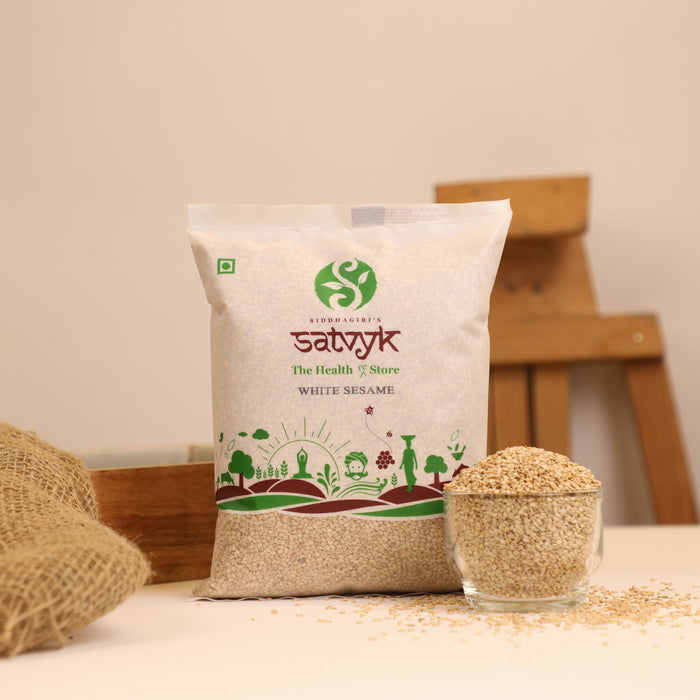 White Sesame seeds, 100% and chemical-free Safed til, white Sesame seeds, Safed til for everyday eating, Natural white unpolished til  | Satvyk White Sesame