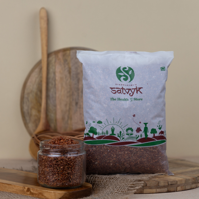 Red Rice | Unpolished red rice | Kerala Matta rice | Lal Chawal | Lal Rice | Rice rich in iron | Handpounded, traditionally milled, Grown without pesticides | Satvyk Red Rice