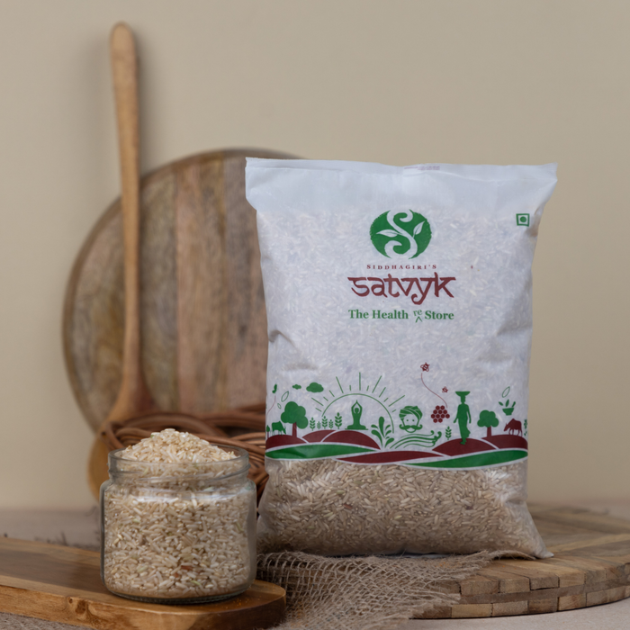 Unpolished Indrayani Rice | Indrani Chawal | Aromatic and Flavourful rice | Rice for everyday cooking | Aged Rice | High Fibre Rice | Satvyk Unpolished Indrayni Rice