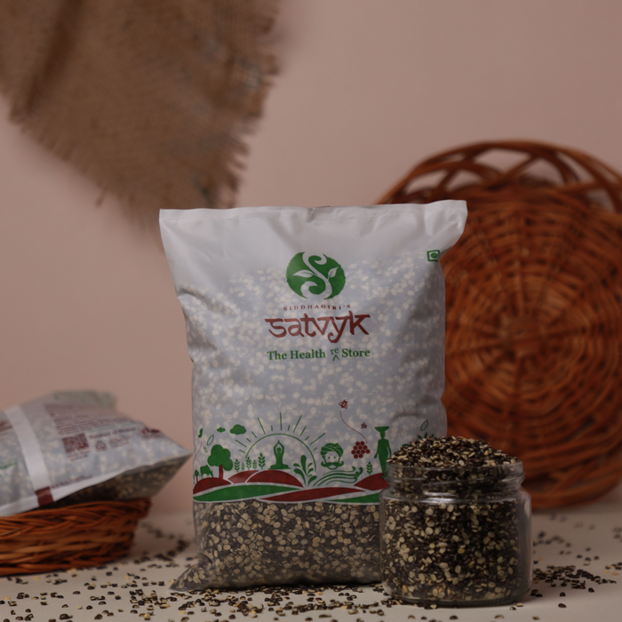Urad Dal Chilka, Urad Dal Split with Skin, Black Gram | Unpolished, and Pesticide-free | Kali Urad Dal Chilka | Satvyk  Urad Dal Chilka