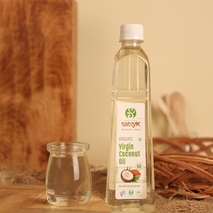 Virgin Coconut oil| Cold-Pressed Virgin Coconut Oil|  Pure, unrefined | Khopra tel  | Virgin Coconut oil for Cooking | Pure and Natural | Oil for Oil Pulling | Satvyk Virgin Coconut Oil